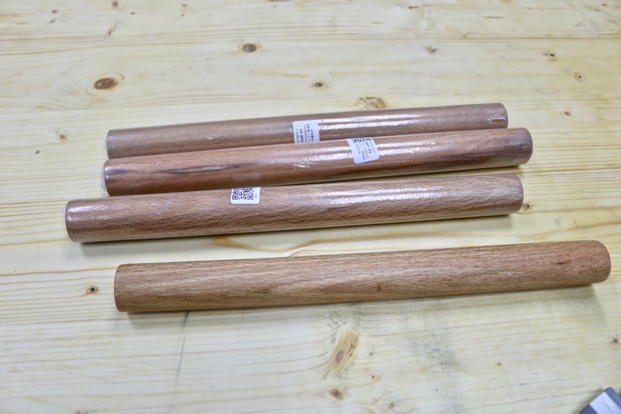 beech rolling pins as dowels