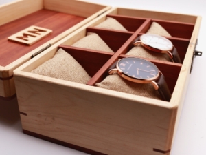Wooden Watch Box from Sapele and Maple